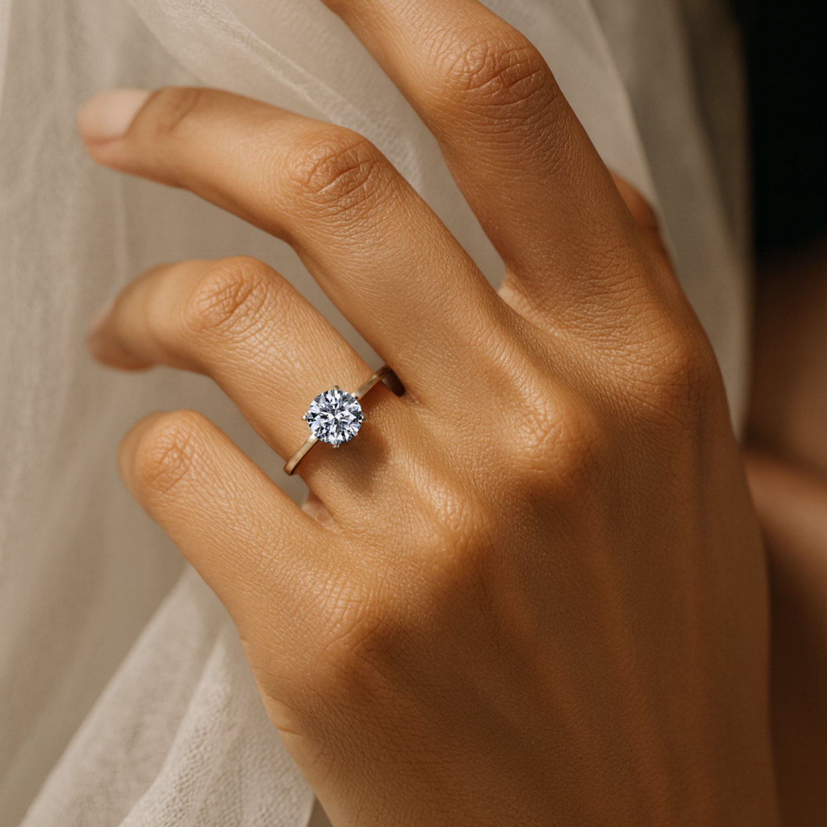 Elegant oval-cut diamond engagement ring on sleek white gold and platinum band