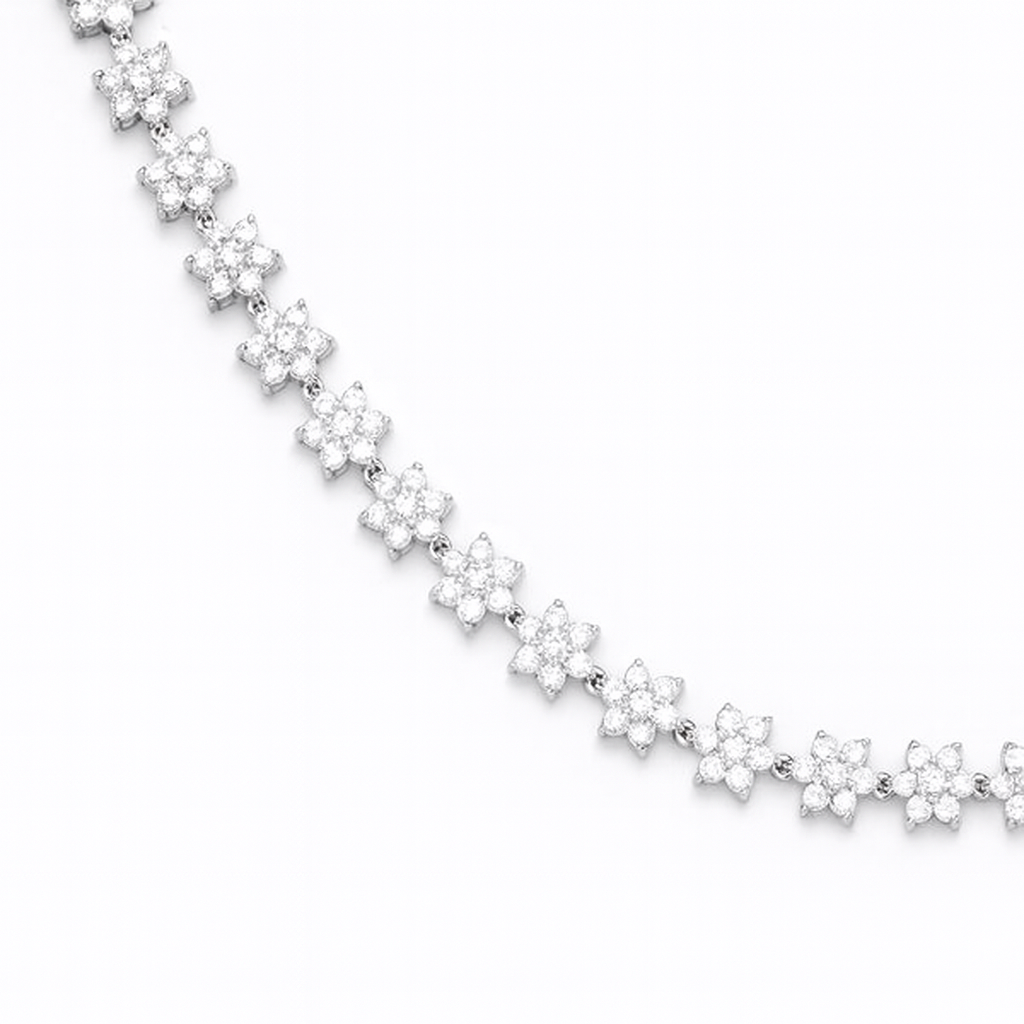 Floral Tennis Necklace