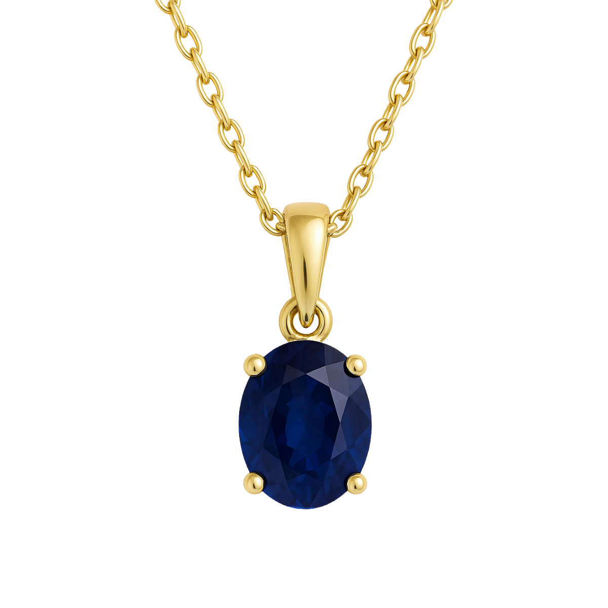 Oval Cut Royal Blue Sapphire Pendant