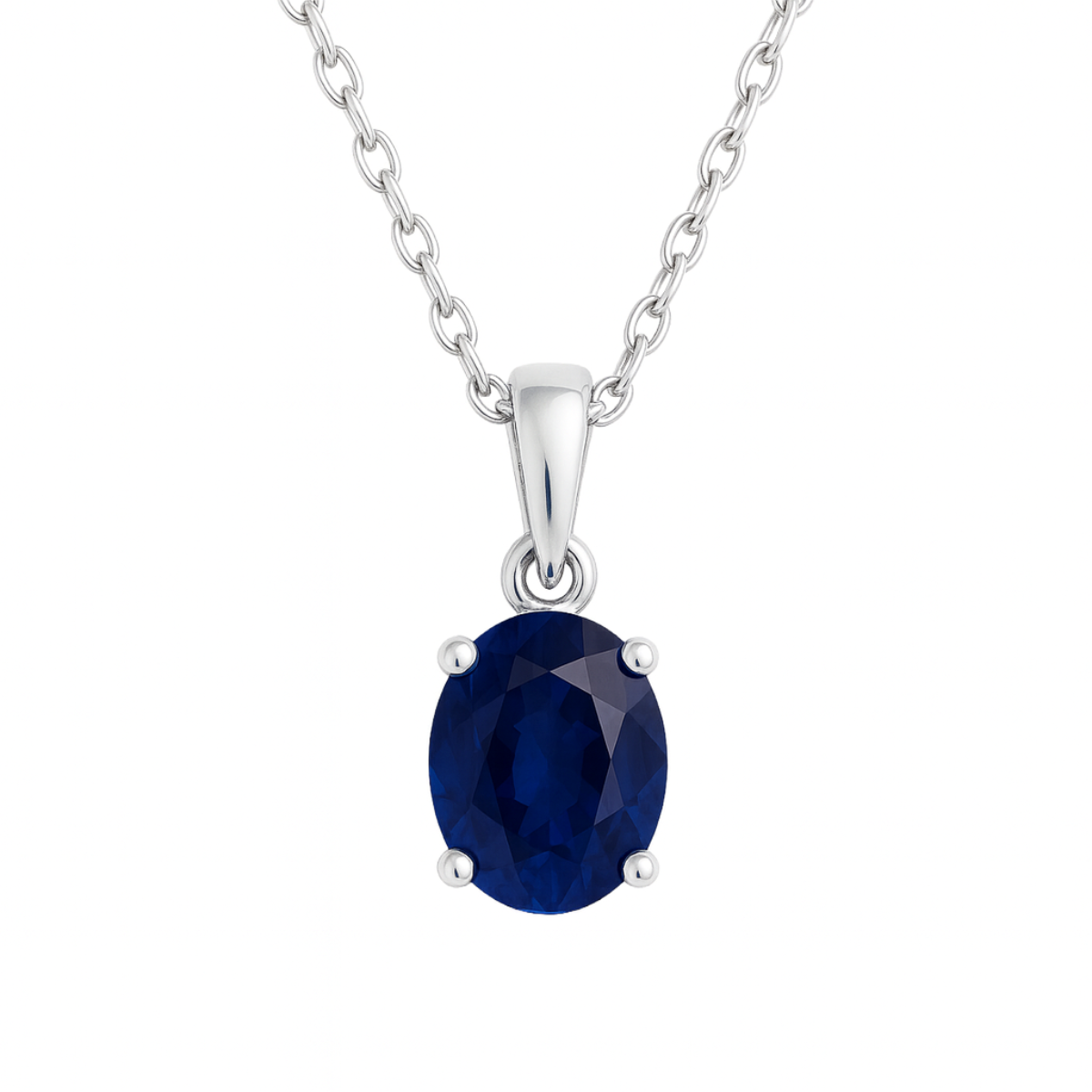 Oval Cut Royal Blue Sapphire Pendant