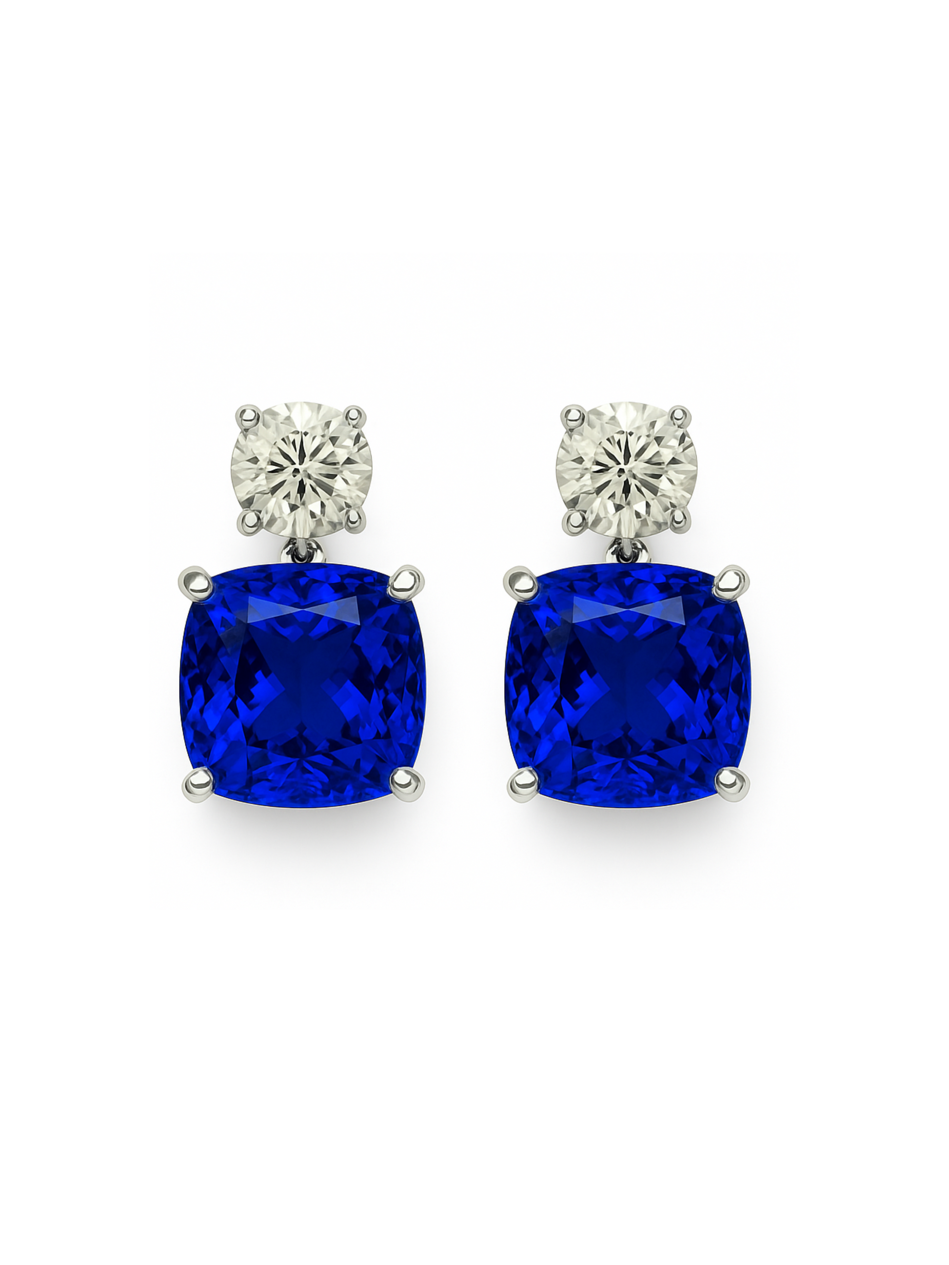 Tanzanite Earrings with Diamonds
