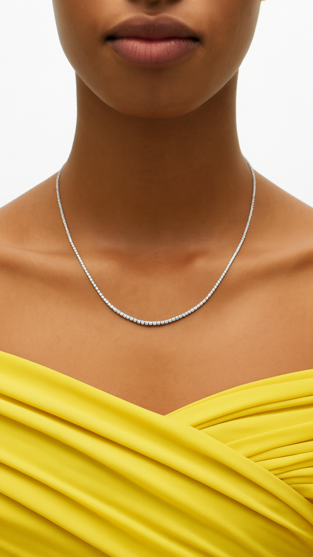 Subtle 3ct Diamond Tennis Necklace