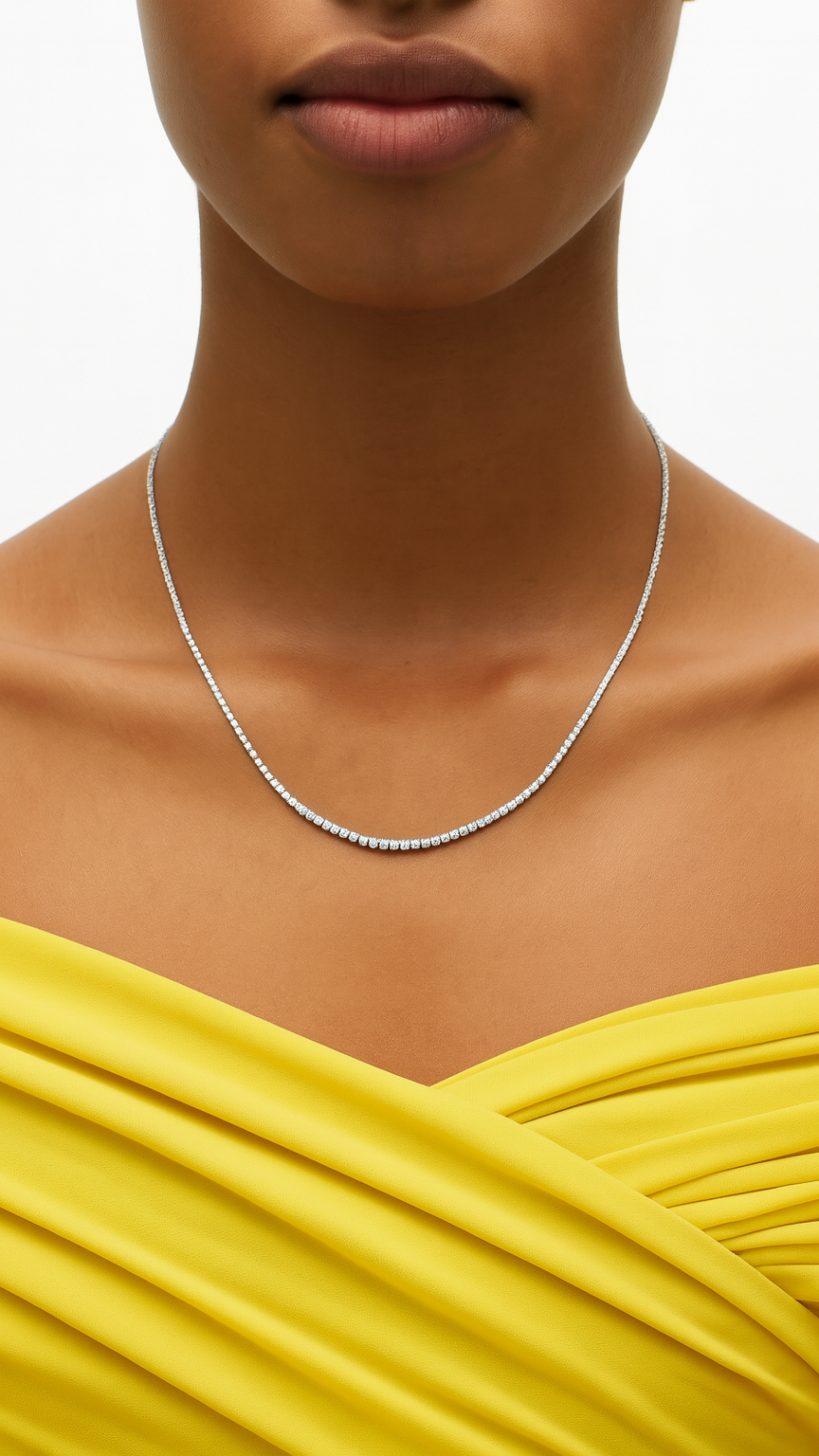 Subtle 3ct Diamond Tennis Necklace