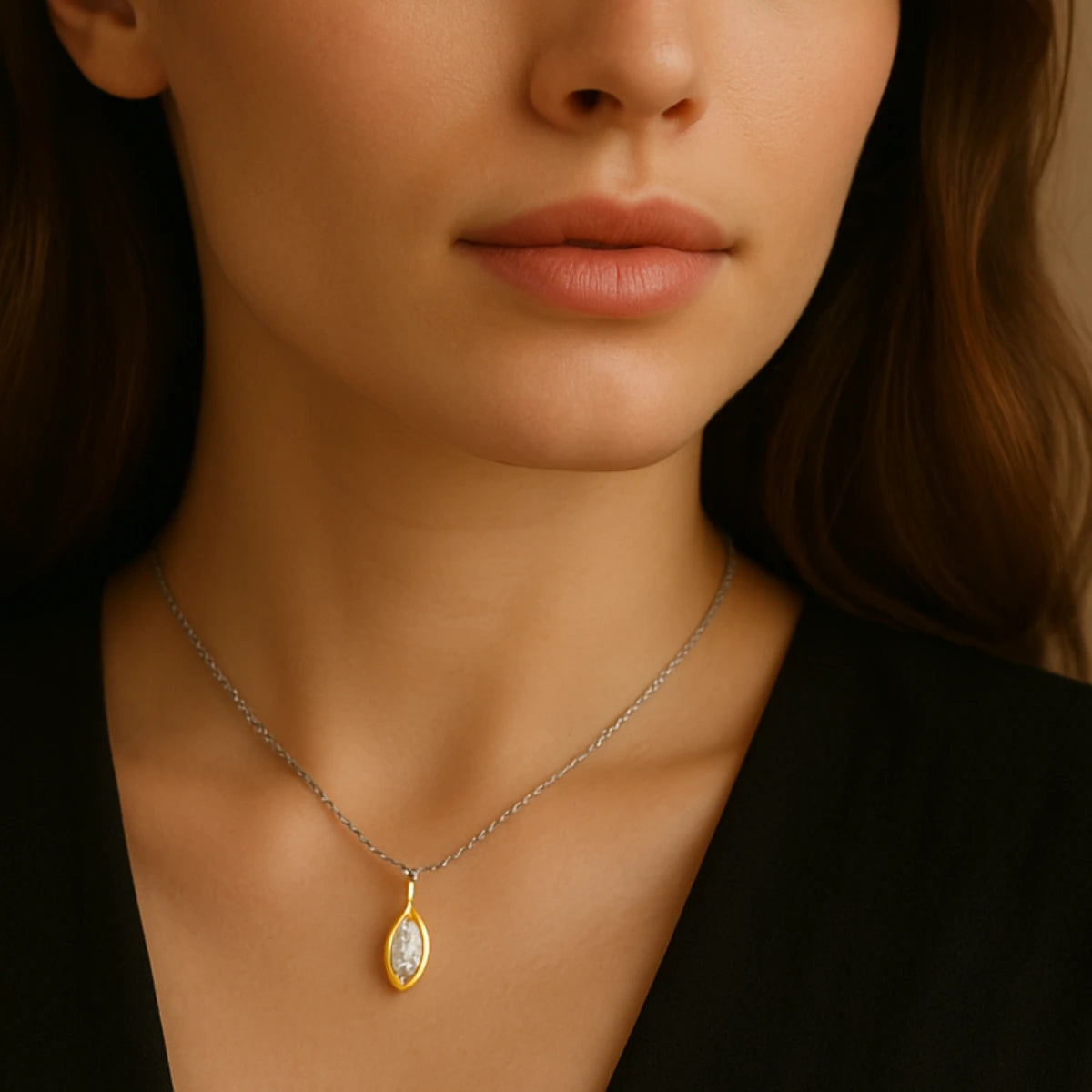 1.0ct Chunky Marquise Cut Diamond Pendant