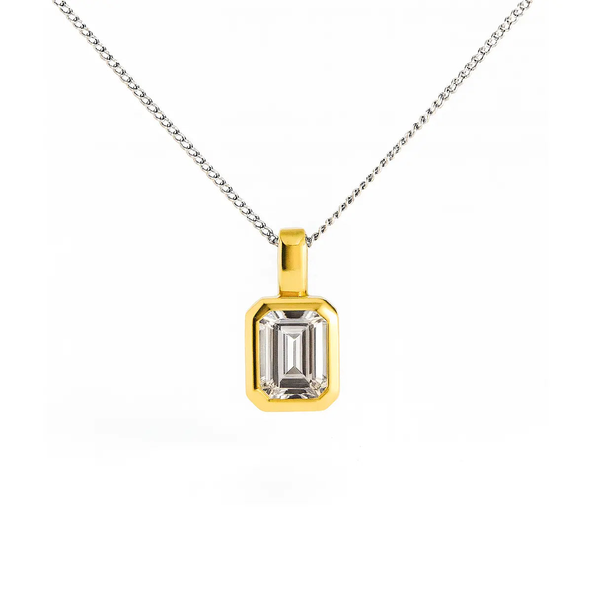 1.0ct Chunky Emerald Cut Diamond Pendant
