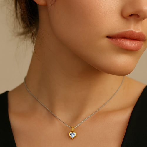 1.0ct Chunky Heart Cut Diamond Pendant