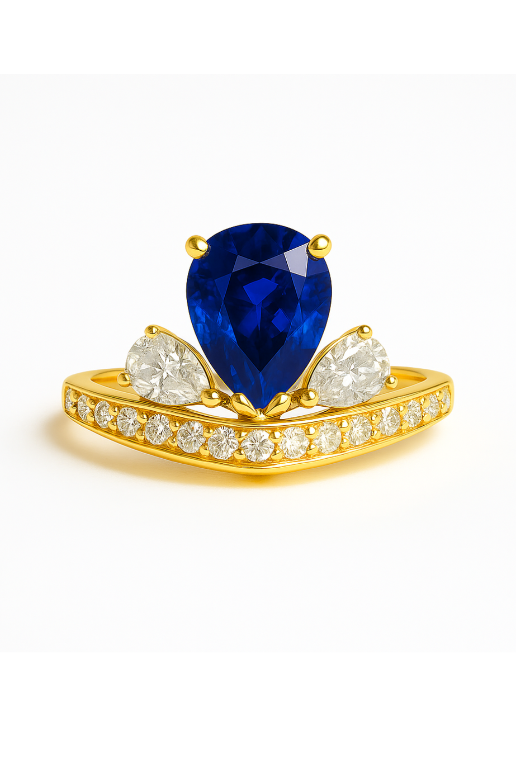 Royal Blue Sapphire Crown in Diamonds