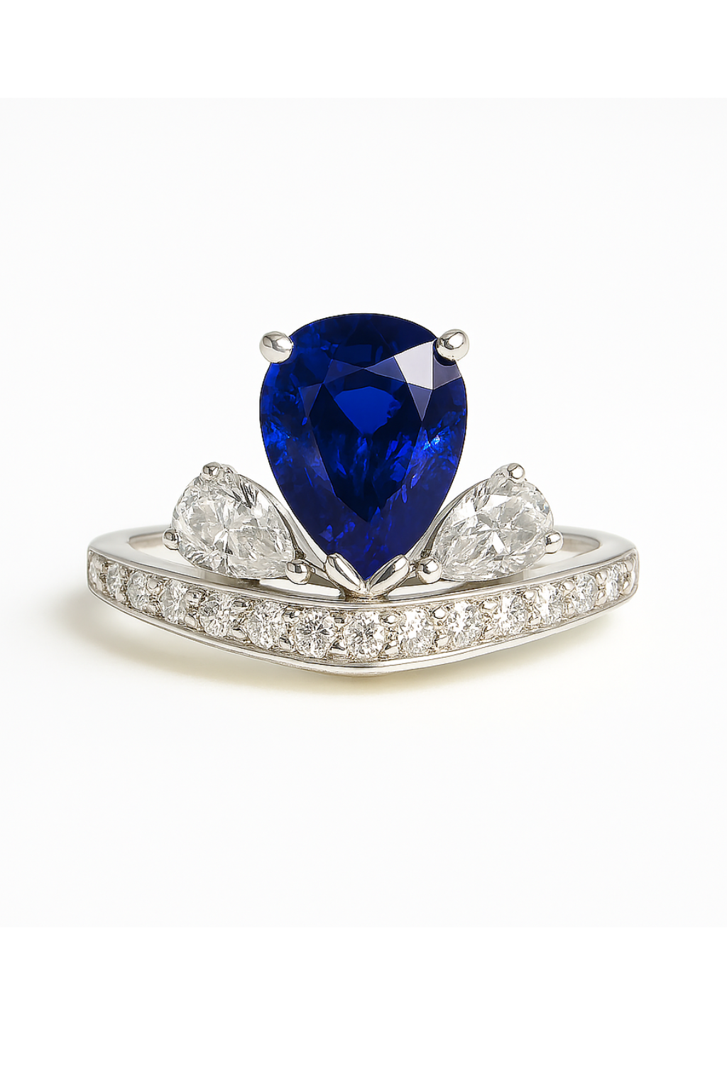 Royal Blue Sapphire Crown in Diamonds