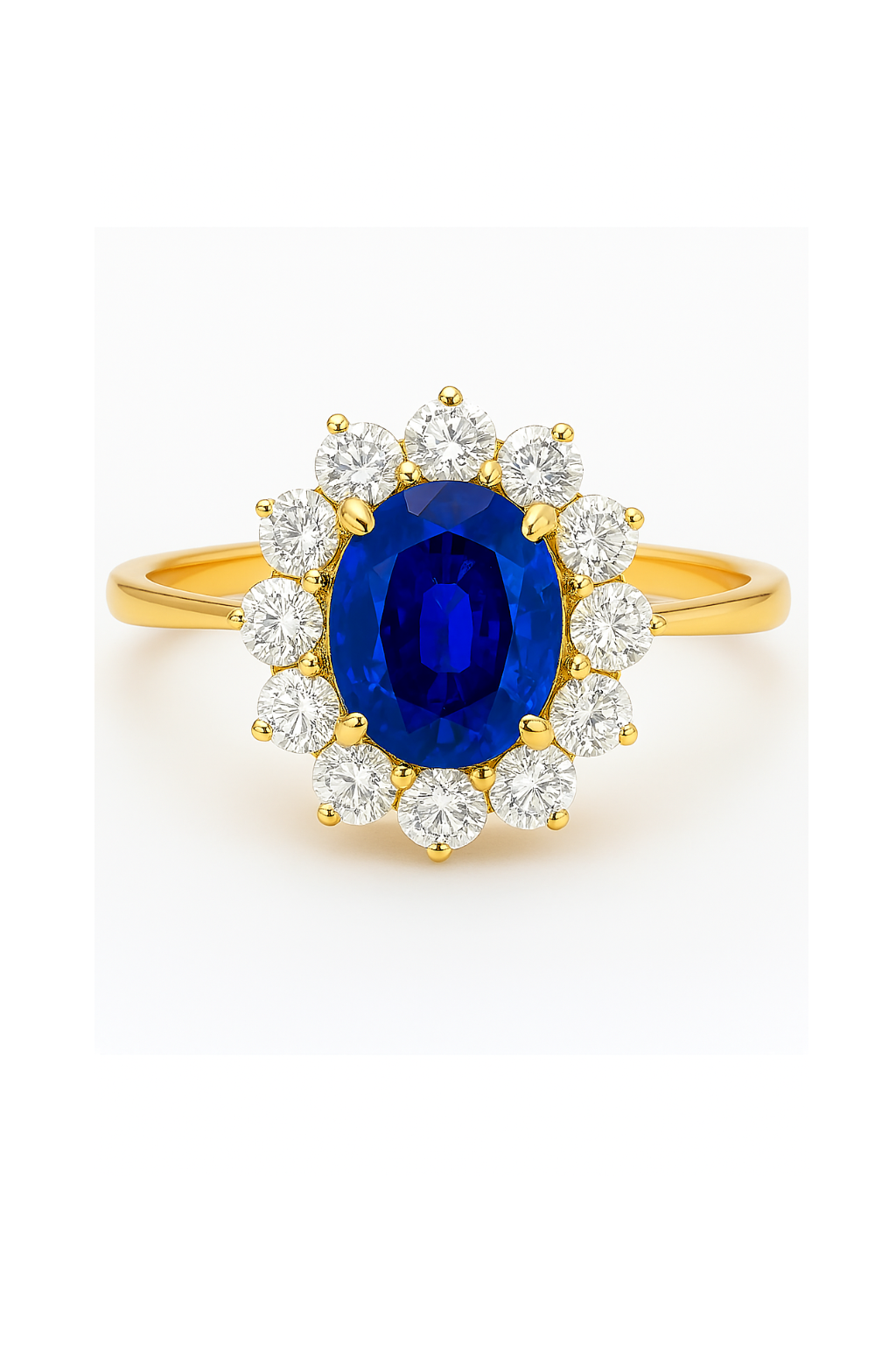 Royal Blue Sapphire and Diamond Ring