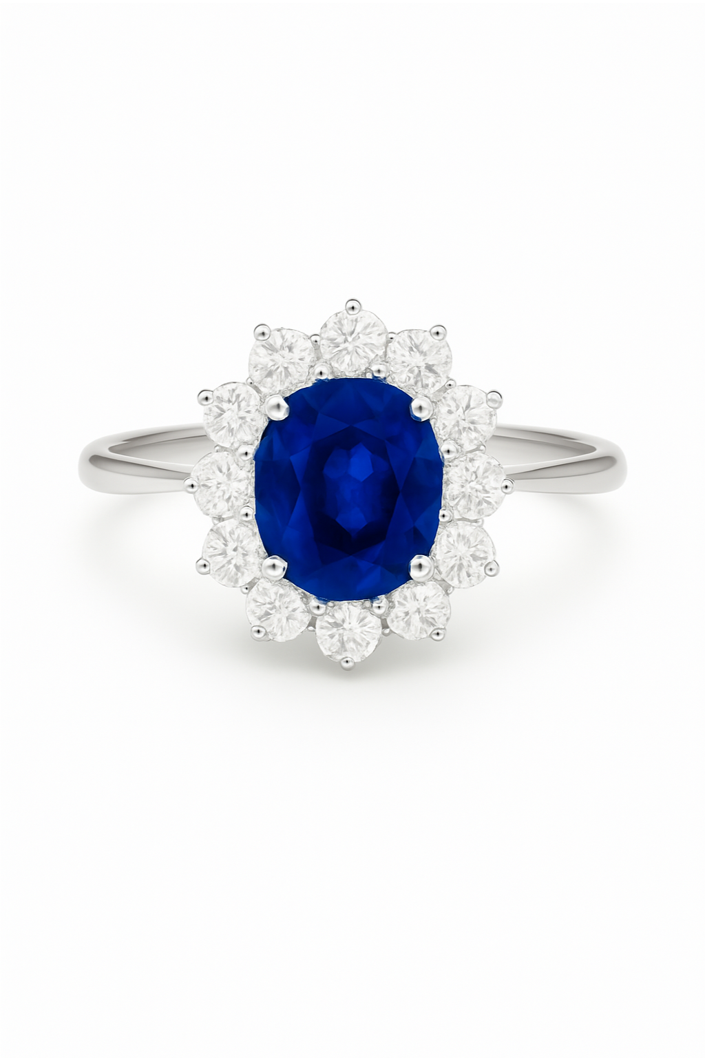 Royal Blue Sapphire and Diamond Ring