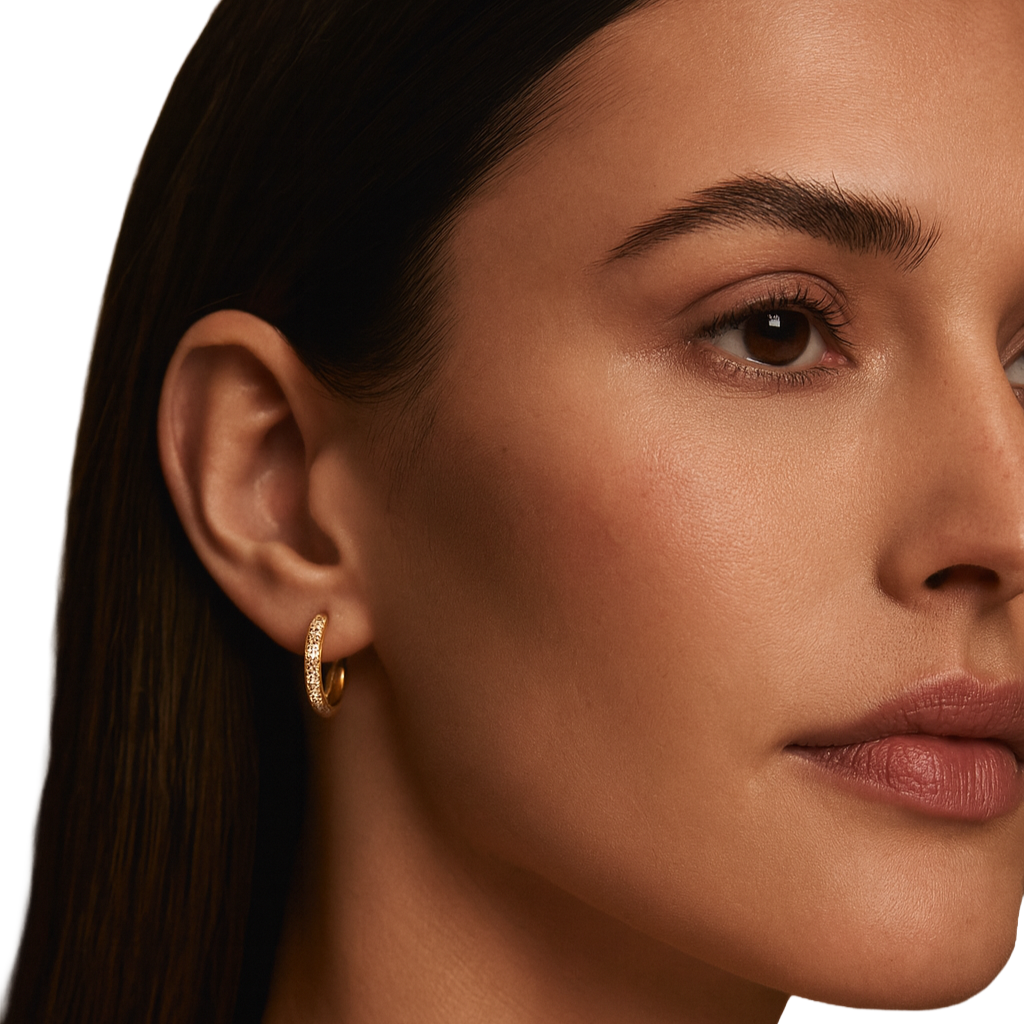 Gold and Diamond Huggie Hoops
