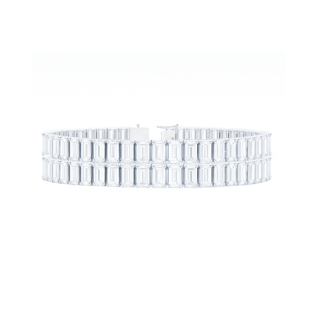 Emerald Cut Tennis Bracelet Double