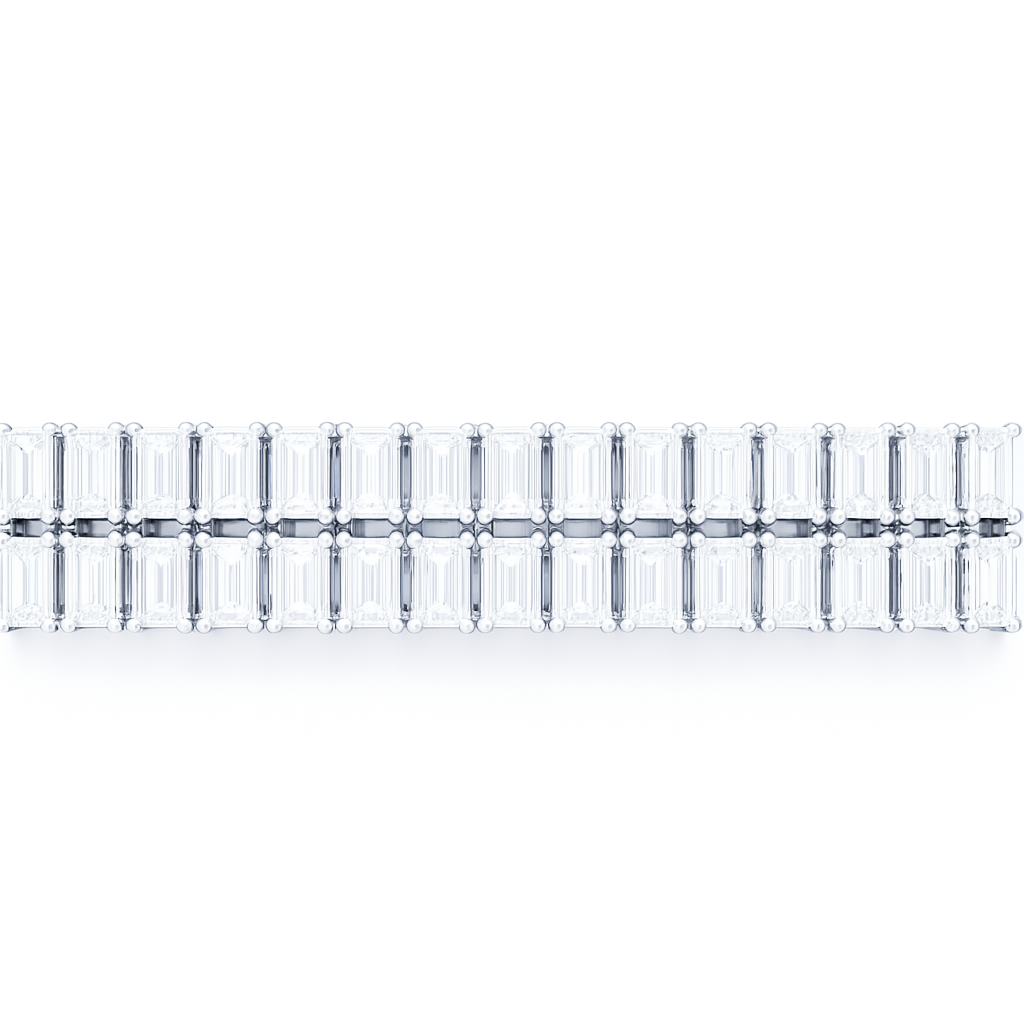 Emerald Cut Tennis Bracelet Double