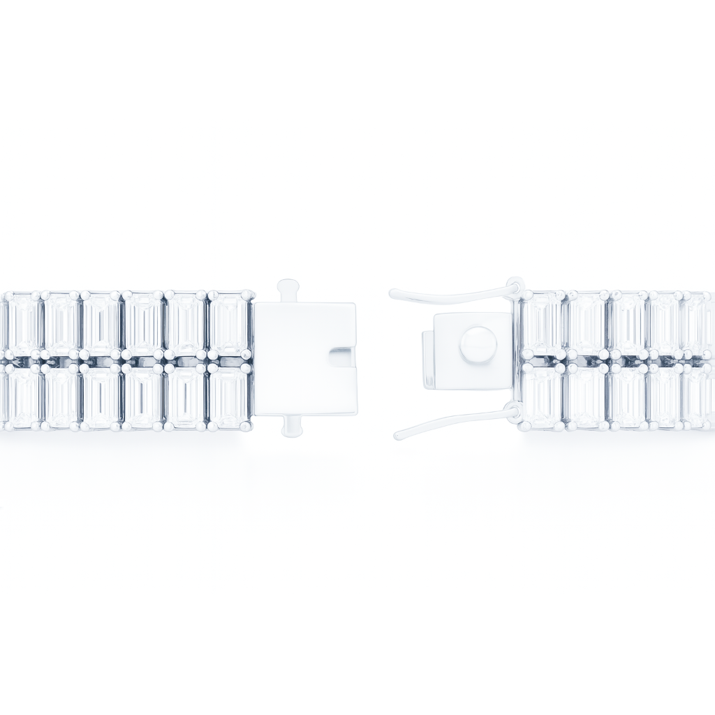 Emerald Cut Tennis Bracelet Double