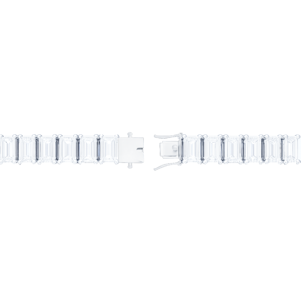 Emerald Cut Tennis Bracelet Single
