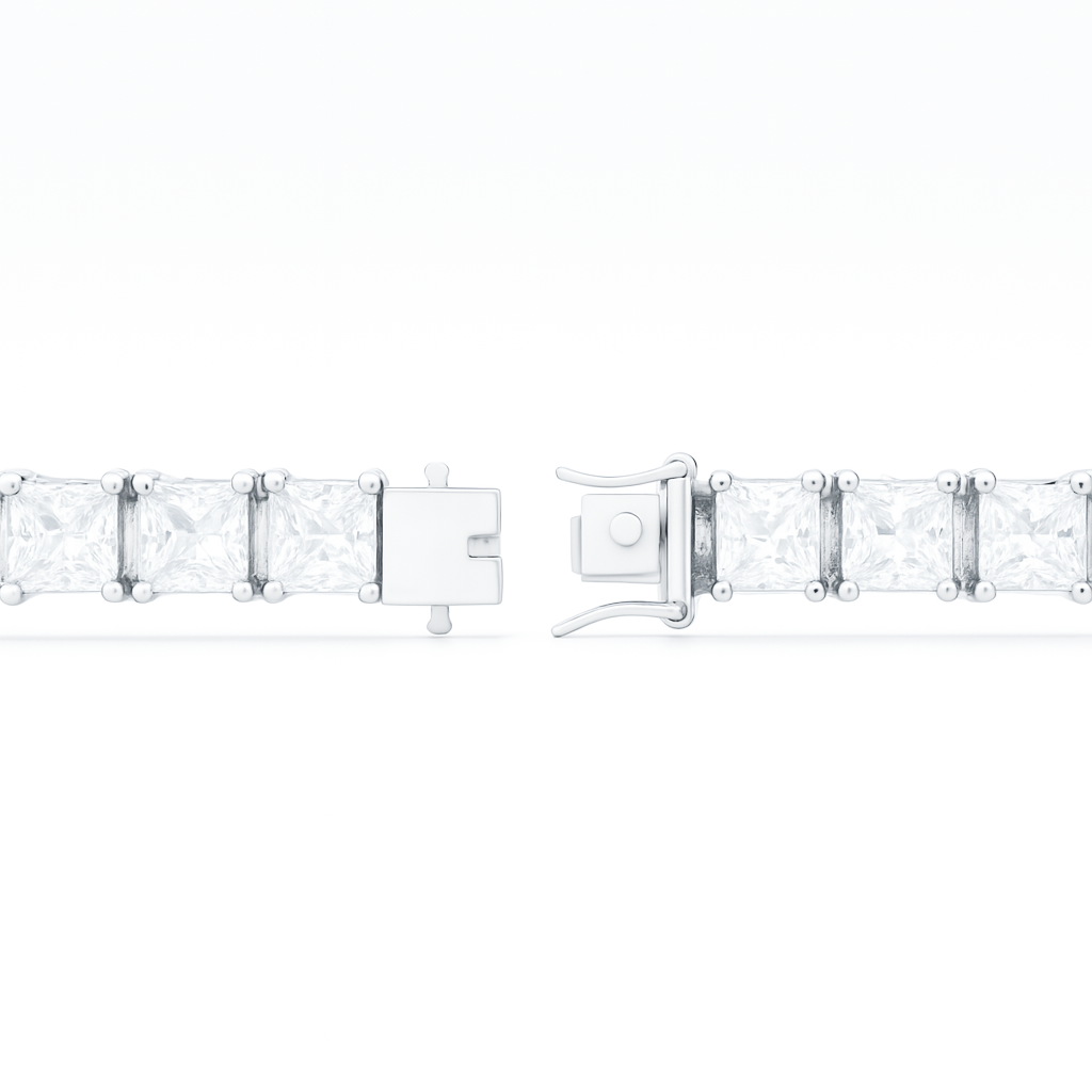 Princess Cut Tennis Bracelet Single
