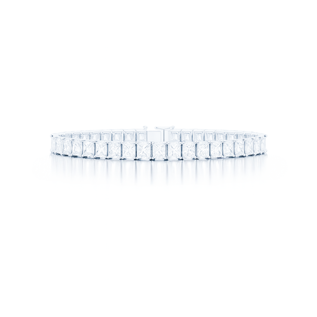 Princess Cut Tennis Bracelet Single
