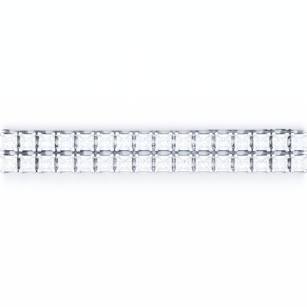 Princess Cut Tennis Bracelet Double