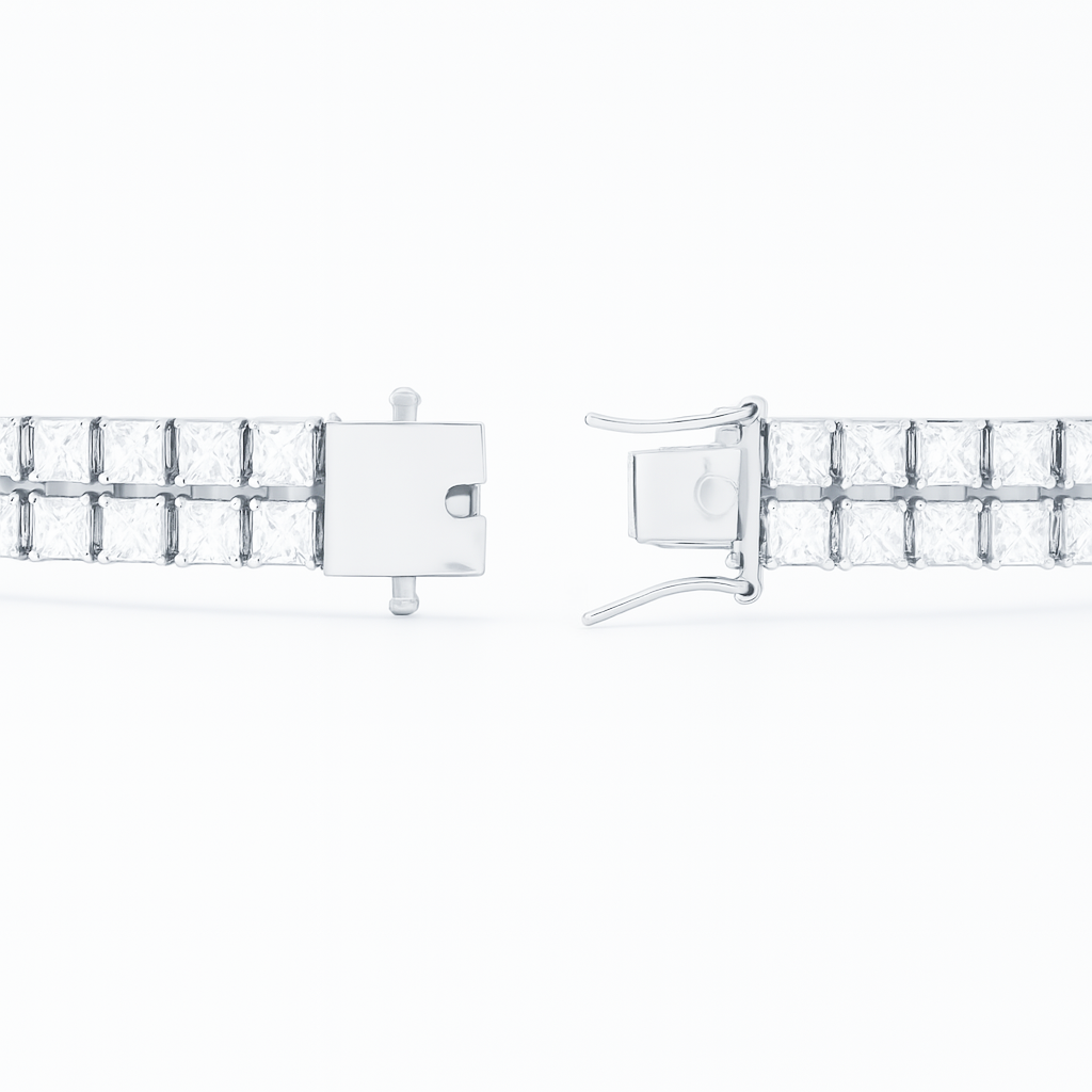 Princess Cut Tennis Bracelet Double