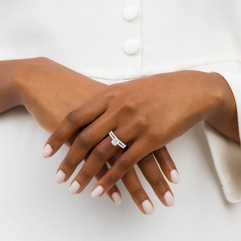 Sophisticated Brilliant Pavé Bridal Set
