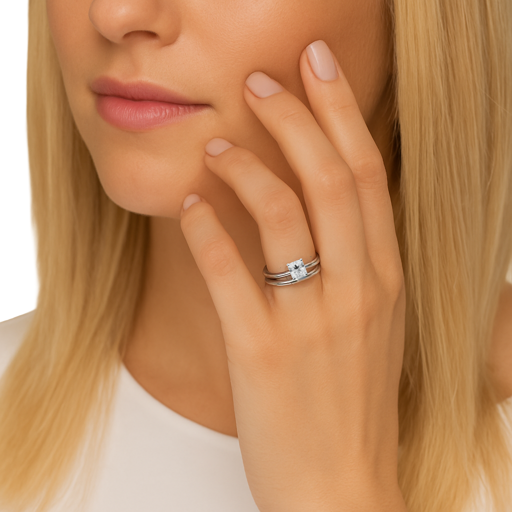 Elegant Cushion Solitaire Bridal Set