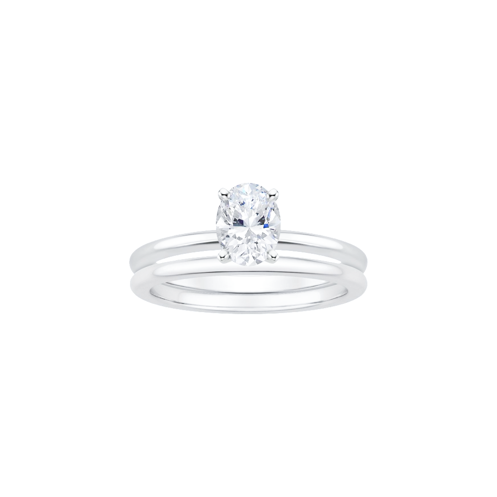 Elegant Oval Solitaire Bridal Set