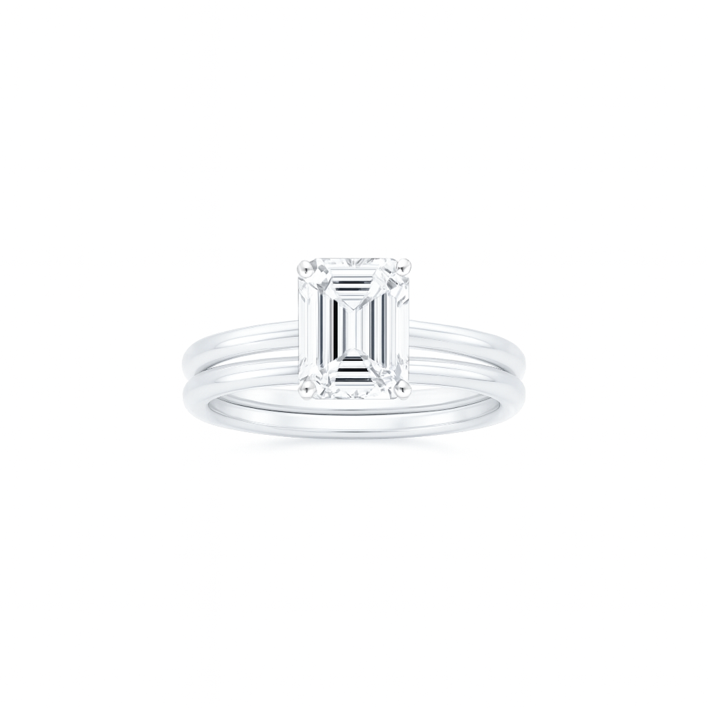 Elegant Emerald Solitaire Bridal Set